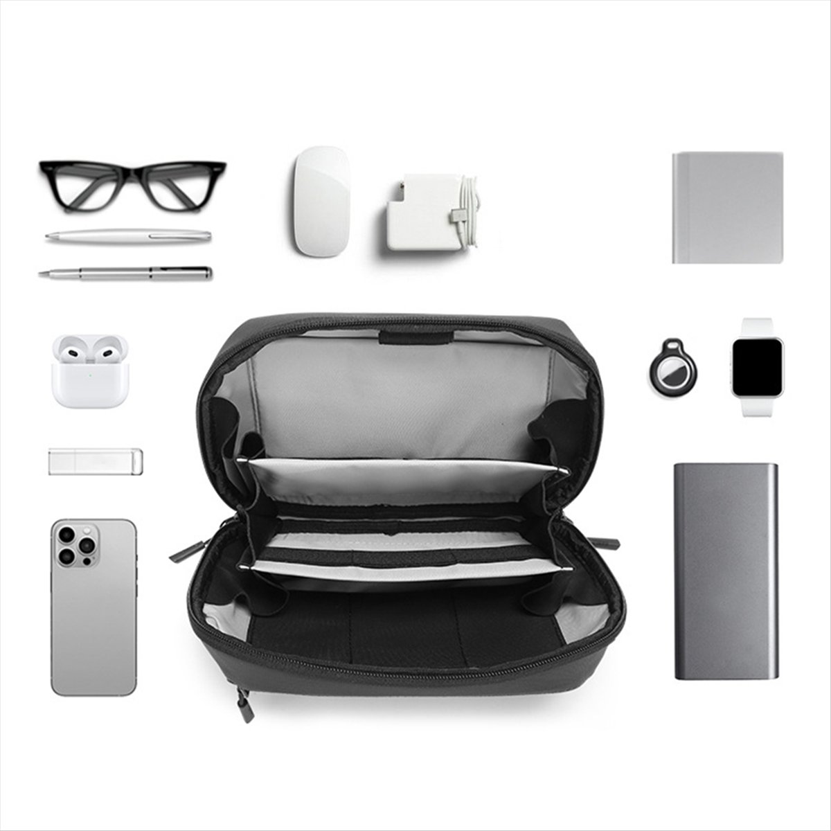 Tech Accessories Travel Case - ☶❈＊♥AC1579-Waterproof Tech Pouch Multi-Layer Organizer Case