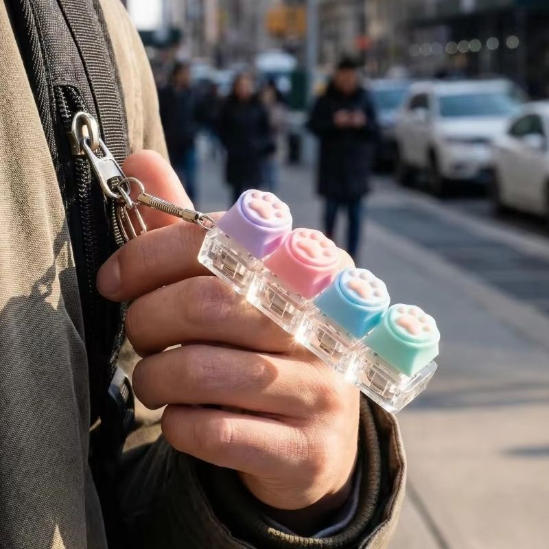 Tech Office Accessories - Rakol Clickable Button Keychain Stress Relief