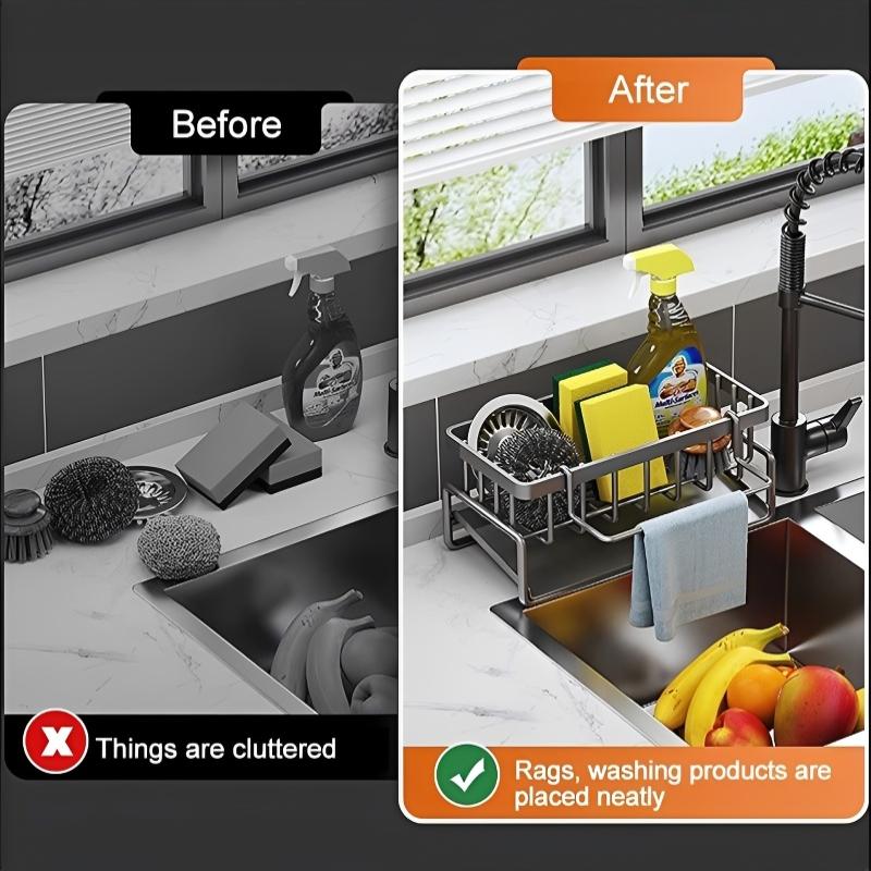 Sponge Drainer Rack With Towel - Tech Accessories Organizer 评论和价格