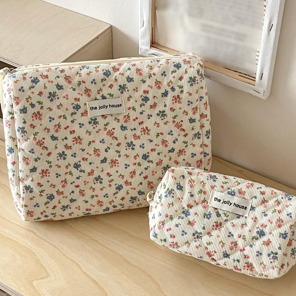 Vintage Floral Quilted Makeup  - Tech Accessories Travel Bag 评论和价格