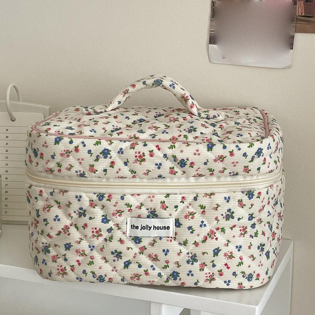 Vintage Floral Quilted Makeup  - Tech Accessories Travel Bag 评论和价格