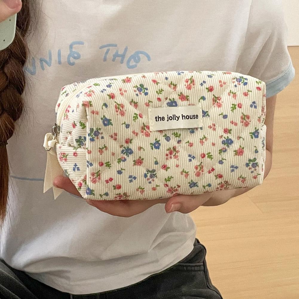 Vintage Floral Quilted Makeup  - Tech Accessories Travel Bag 评论和价格
