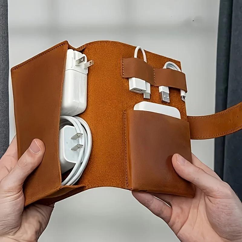 1PC PU Leather Multi-Compartme - Tech Accessories Travel Case 评论和价格