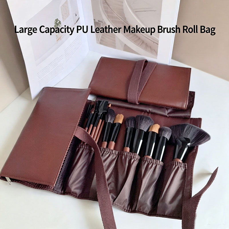 PU Leather Makeup Brush Roll B - Tech Accessories Travel Bag 评论和价格