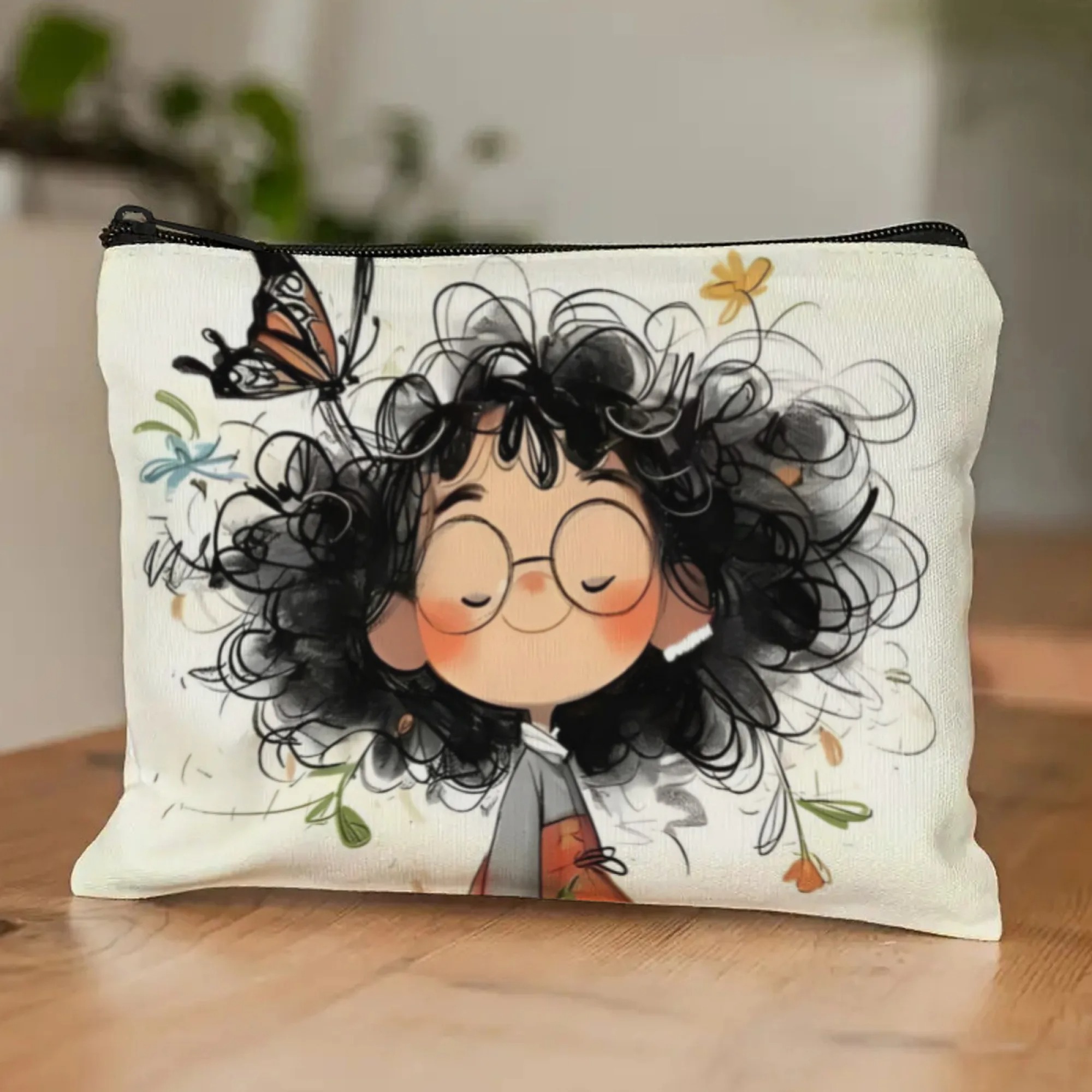 Cartoon Girl Makeup Bag Zipper - Tech Accessories Travel Bag 评论和价格