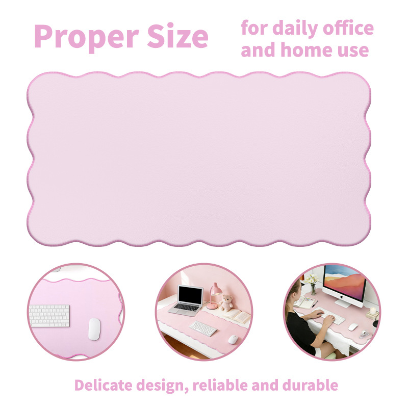 Kawaii Desk Pad Scalloped Desk - Tech Desktop Accessories 评论和价格