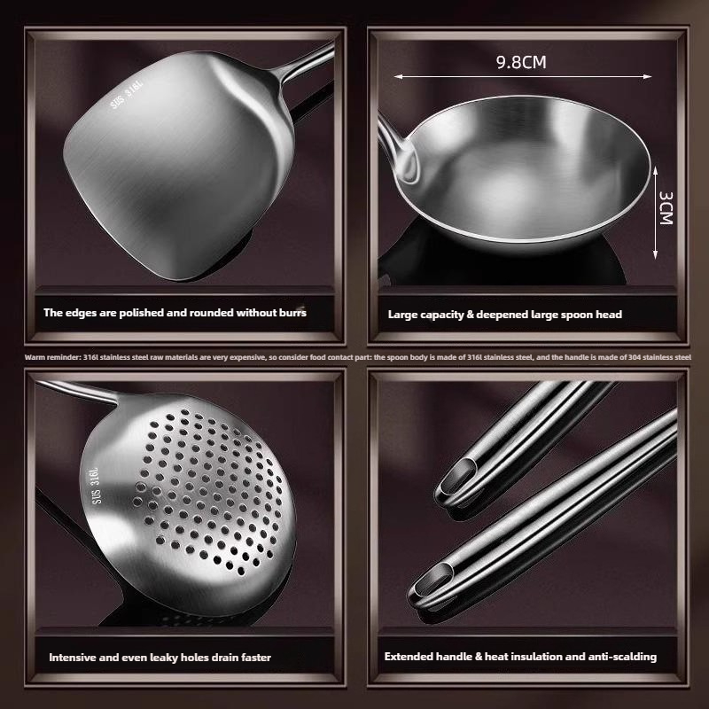 Food Stainless Steel Wok Spatu - Hi Tech Kitchen Accessories 评论和价格