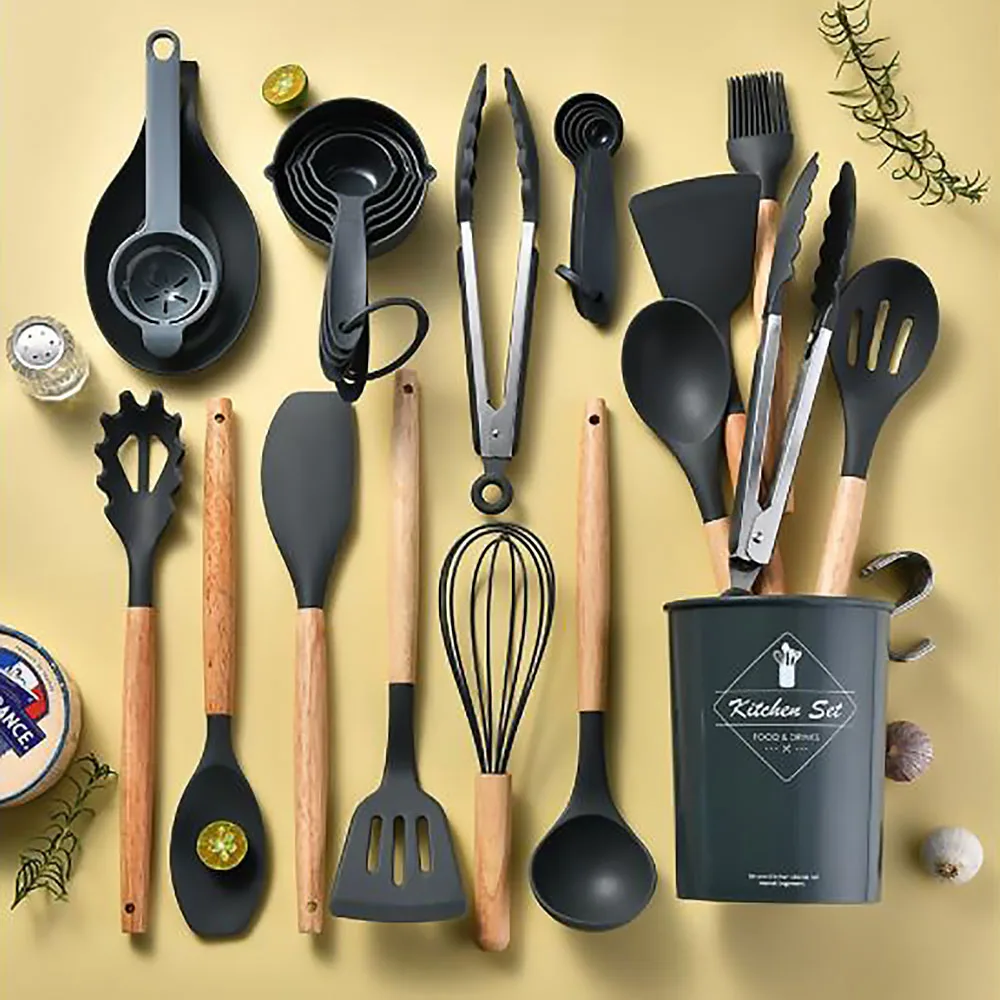 34Pcs Silicone Utensils Set Bl - Hi Tech Kitchen Accessories 评论和价格